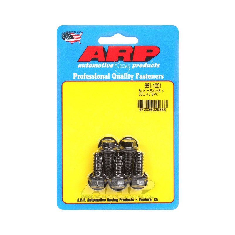 Set de șuruburi și piulițe universale ARP M8 x 1,25 – șuruburi hexagonale cu finisaj negru oxidat (x5) - ARP-661-1001 - 661-1001 - 3666618195643